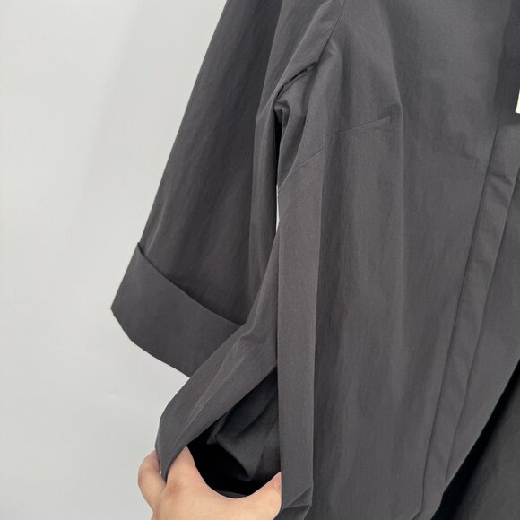Tuckernuck Women's Black Charlie Shirt Dress Stand Collar Cotton Poplin XXL 2XL - Picture 5 of 8